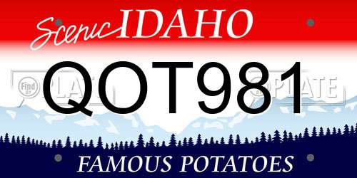 QOT981 Idaho License Plate