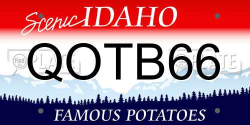 QOTB66 Idaho License Plate
