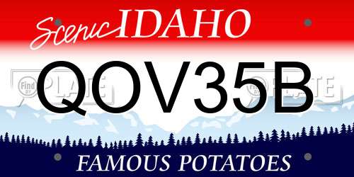 QOV35B Idaho License Plate