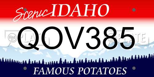 QOV385 Idaho License Plate
