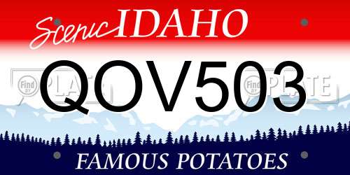 QOV503 Idaho License Plate