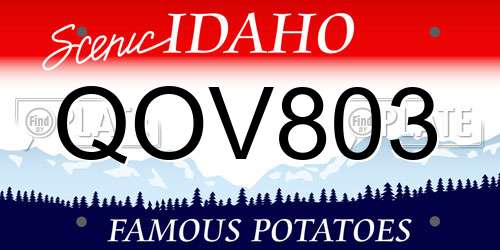 QOV803 Idaho License Plate