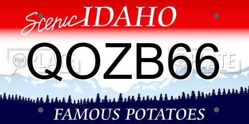 QOZB66 Idaho License Plate