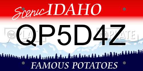 QP5D4Z Idaho License Plate