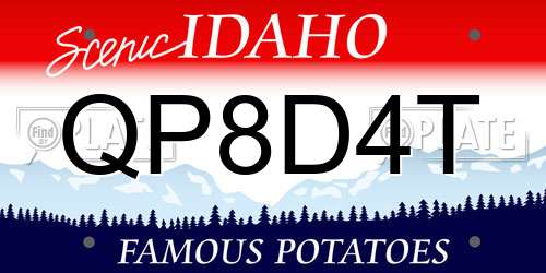 QP8D4T Idaho License Plate
