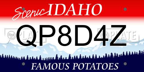 QP8D4Z Idaho License Plate