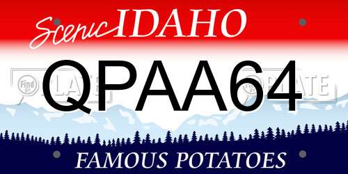QPAA64 Idaho License Plate