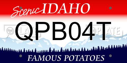QPB04T Idaho License Plate