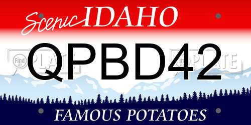 QPBD42 Idaho License Plate
