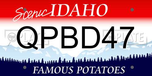 QPBD47 Idaho License Plate