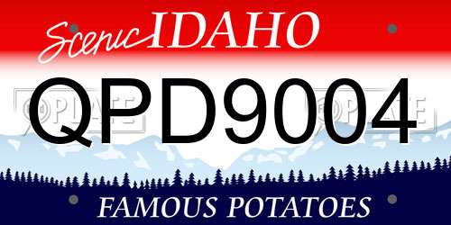 QPD9004 Idaho License Plate