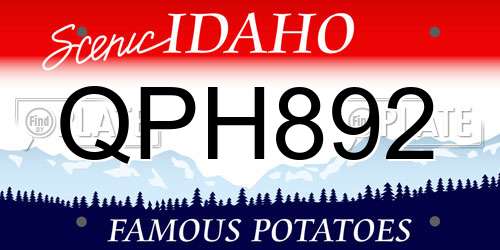 QPH892 Idaho License Plate