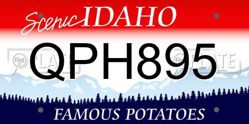 QPH895 Idaho License Plate