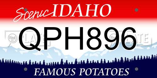 QPH896 Idaho License Plate