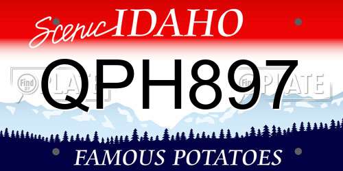 QPH897 Idaho License Plate