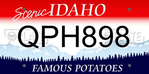QPH898 Idaho License Plate