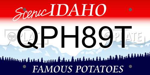 QPH89T Idaho License Plate