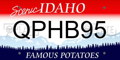 QPHB95 Idaho License Plate