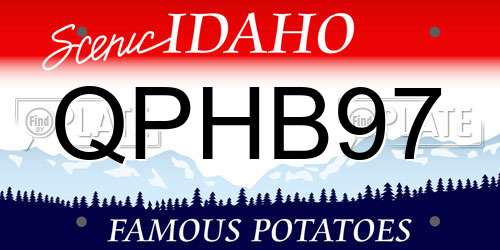 QPHB97 Idaho License Plate