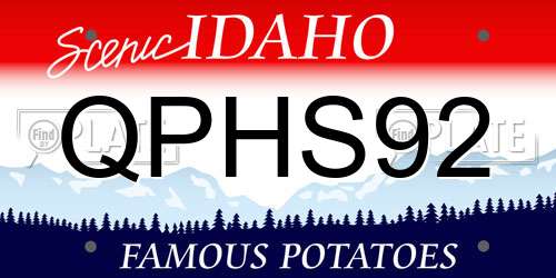 QPHS92 Idaho License Plate
