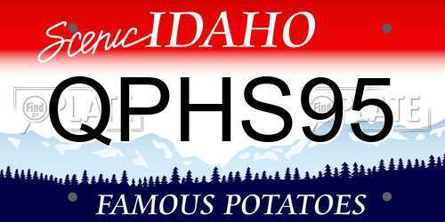 QPHS95 Idaho License Plate