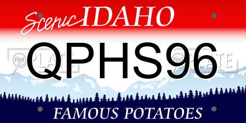 QPHS96 Idaho License Plate
