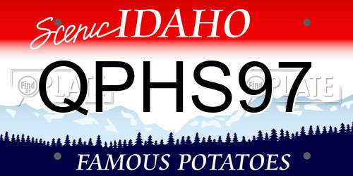QPHS97 Idaho License Plate
