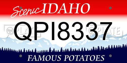 QPI8337 Idaho License Plate