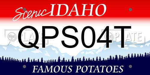 QPS04T Idaho License Plate