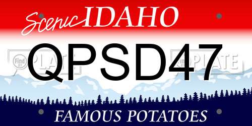 QPSD47 Idaho License Plate