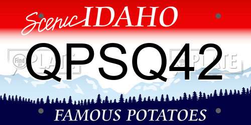 QPSQ42 Idaho License Plate