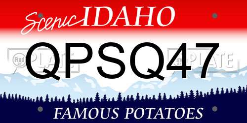 QPSQ47 Idaho License Plate