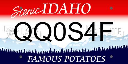 QQ0S4F Idaho License Plate
