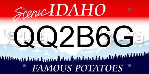 QQ2B6G Idaho License Plate