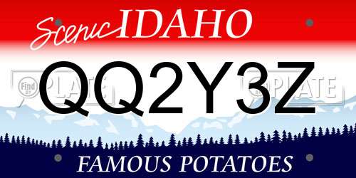 QQ2Y3Z Idaho License Plate