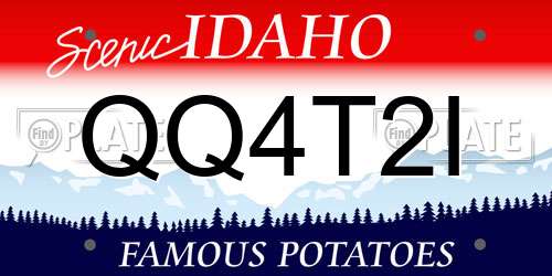 QQ4T2I Idaho License Plate