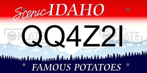 QQ4Z2I Idaho License Plate