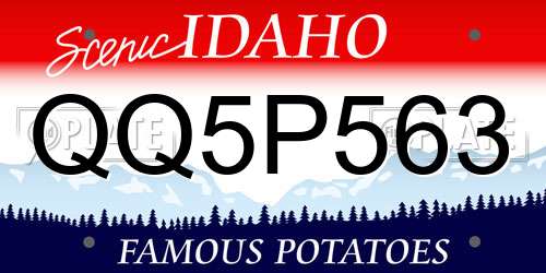 QQ5P563 Idaho License Plate