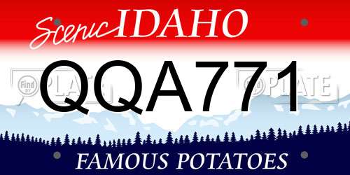 QQA771 Idaho License Plate
