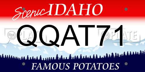 QQAT71 Idaho License Plate