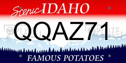 QQAZ71 Idaho License Plate