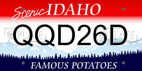 QQD26D Idaho License Plate