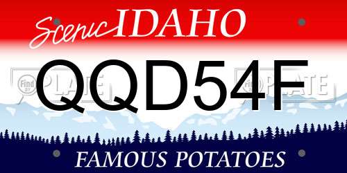 QQD54F Idaho License Plate