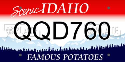 QQD760 Idaho License Plate