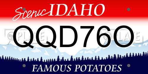 QQD76O Idaho License Plate