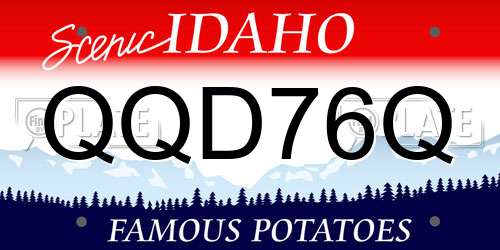 QQD76Q Idaho License Plate