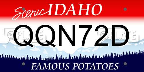 QQN72D Idaho License Plate