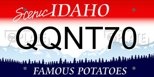QQNT70 Idaho License Plate