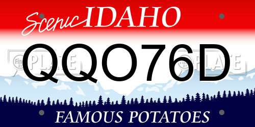 QQO76D Idaho License Plate