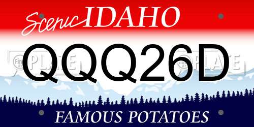 QQQ26D Idaho License Plate